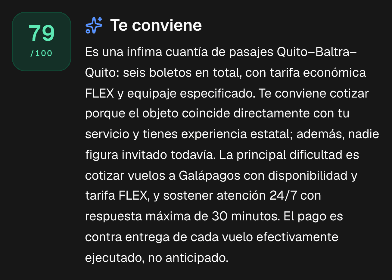 El análisis de la IA de un proceso: si te conviene, con lo que juega a favor, lo que juega en contra y lo que pide el pliego.